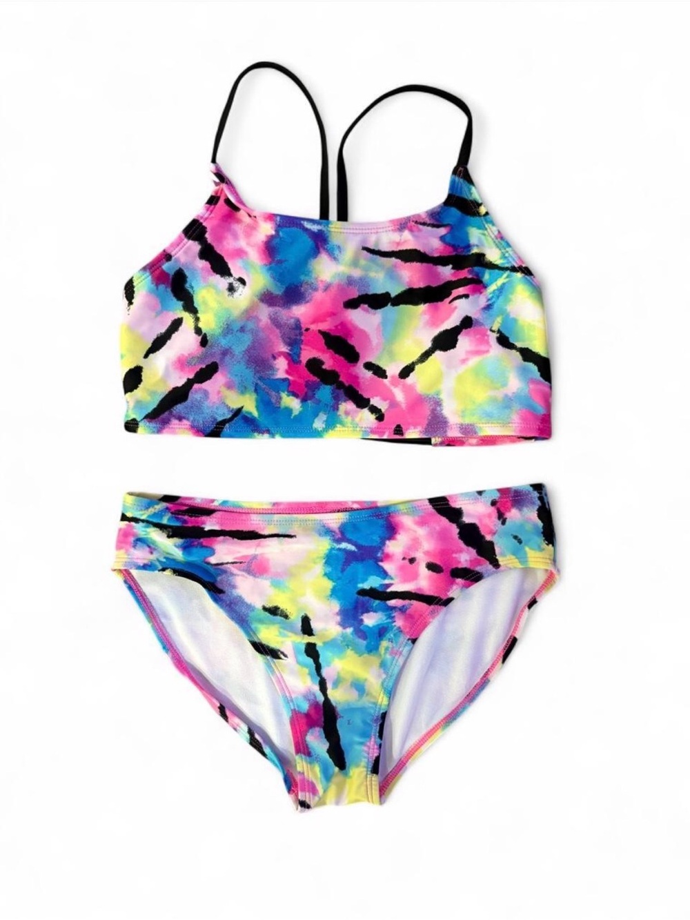 art class Kids Tie-Dye Two-Piece Swim Bikini - Pink, Blue, Yellow
